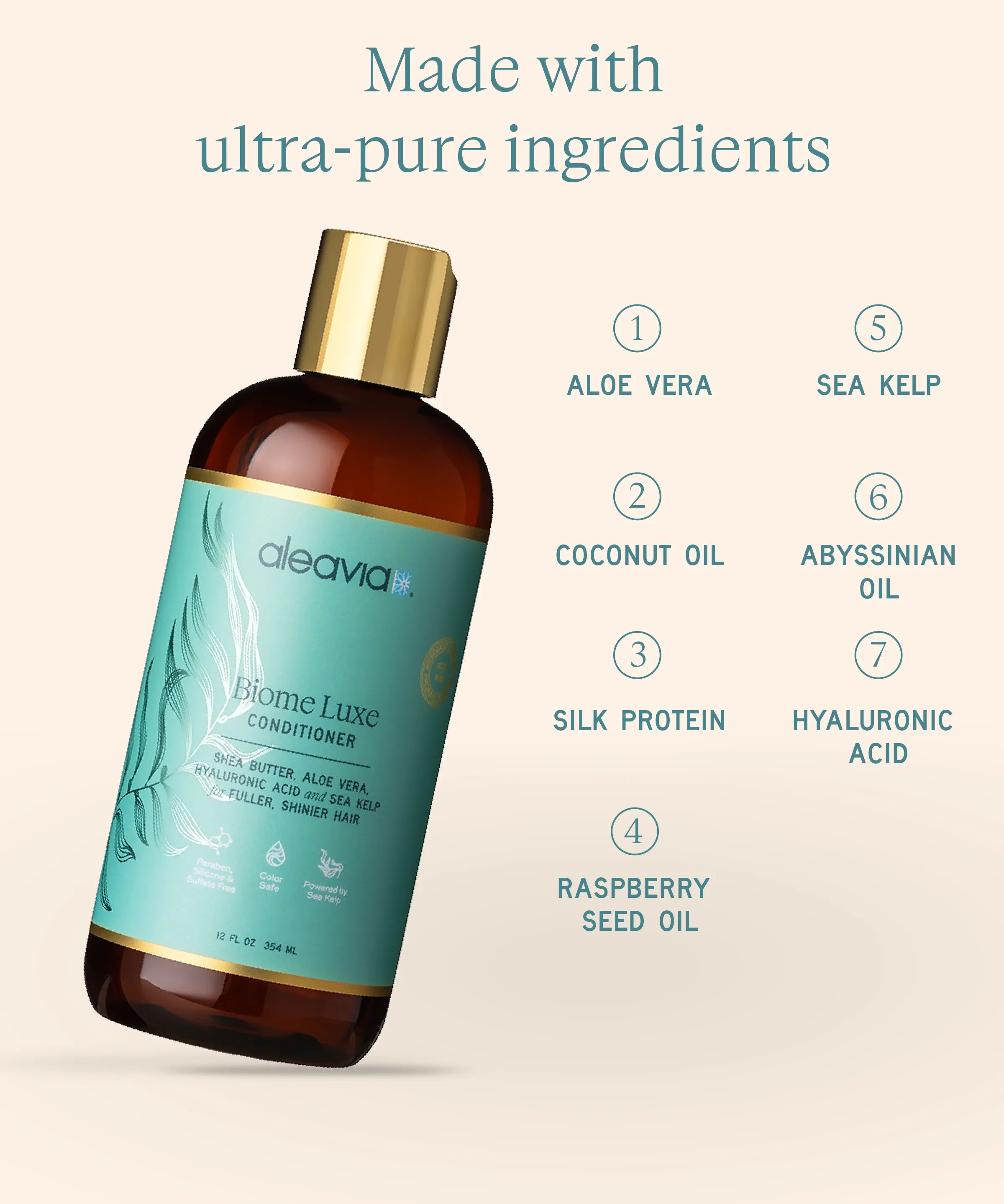 Aleavia Biome Luxe Conditioner Ultra Pure Ingredients