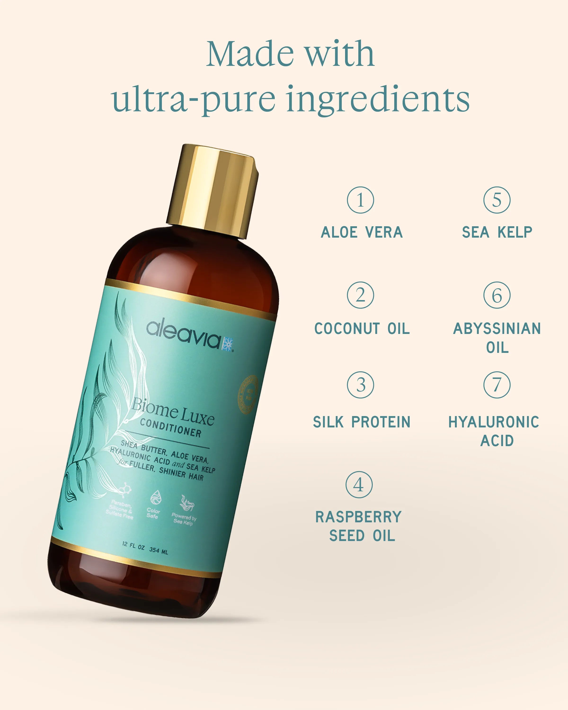 Aleavia Biome Luxe Conditioner Ultra Pure Ingredients