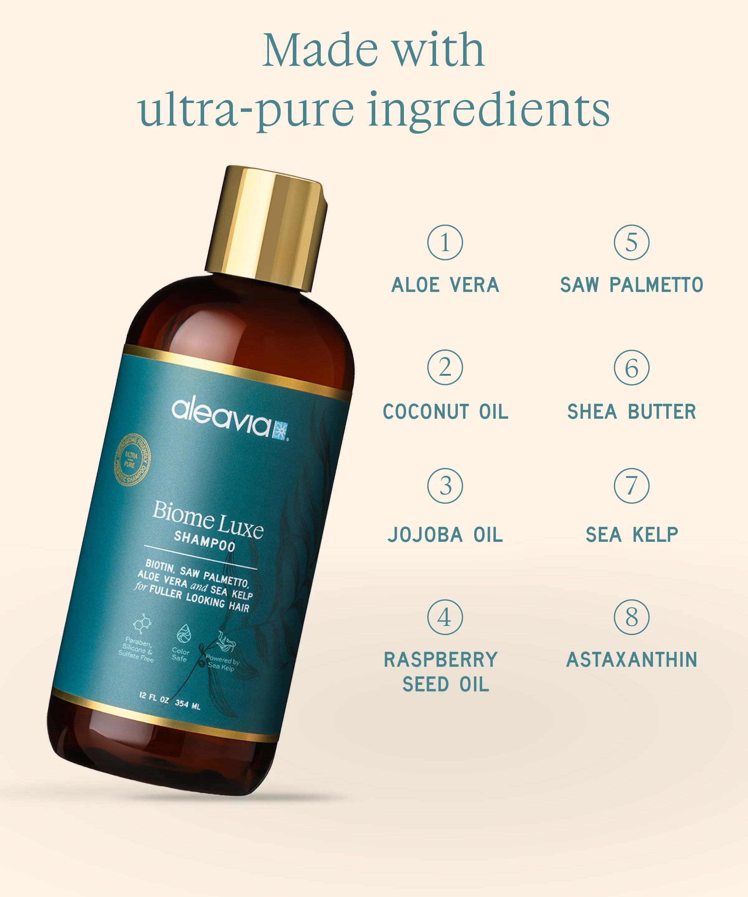 Aleavia Prebiotic Shampoo - Ultra Pure Ingredients