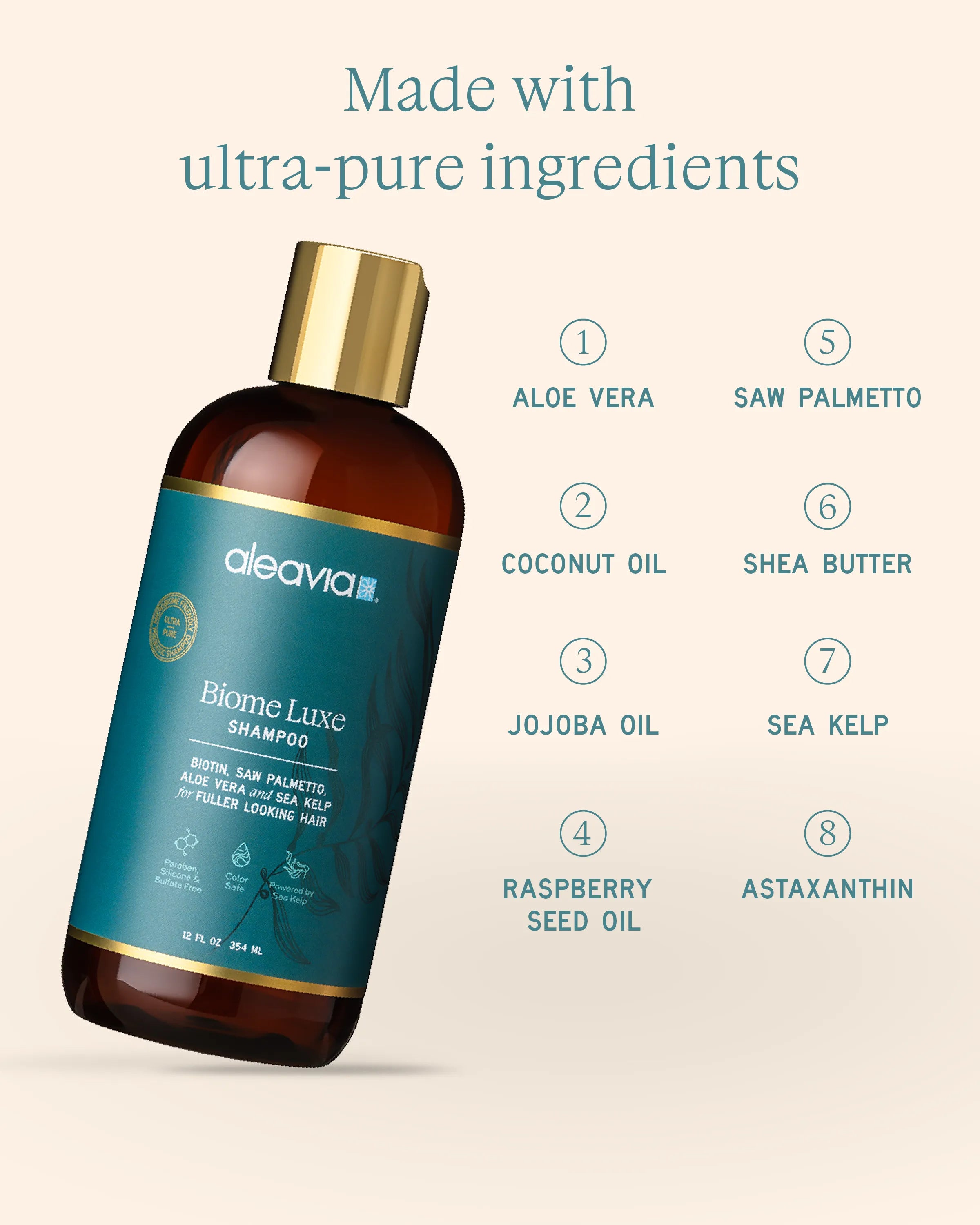 Aleavia Prebiotic Shampoo - Ultra Pure Ingredients