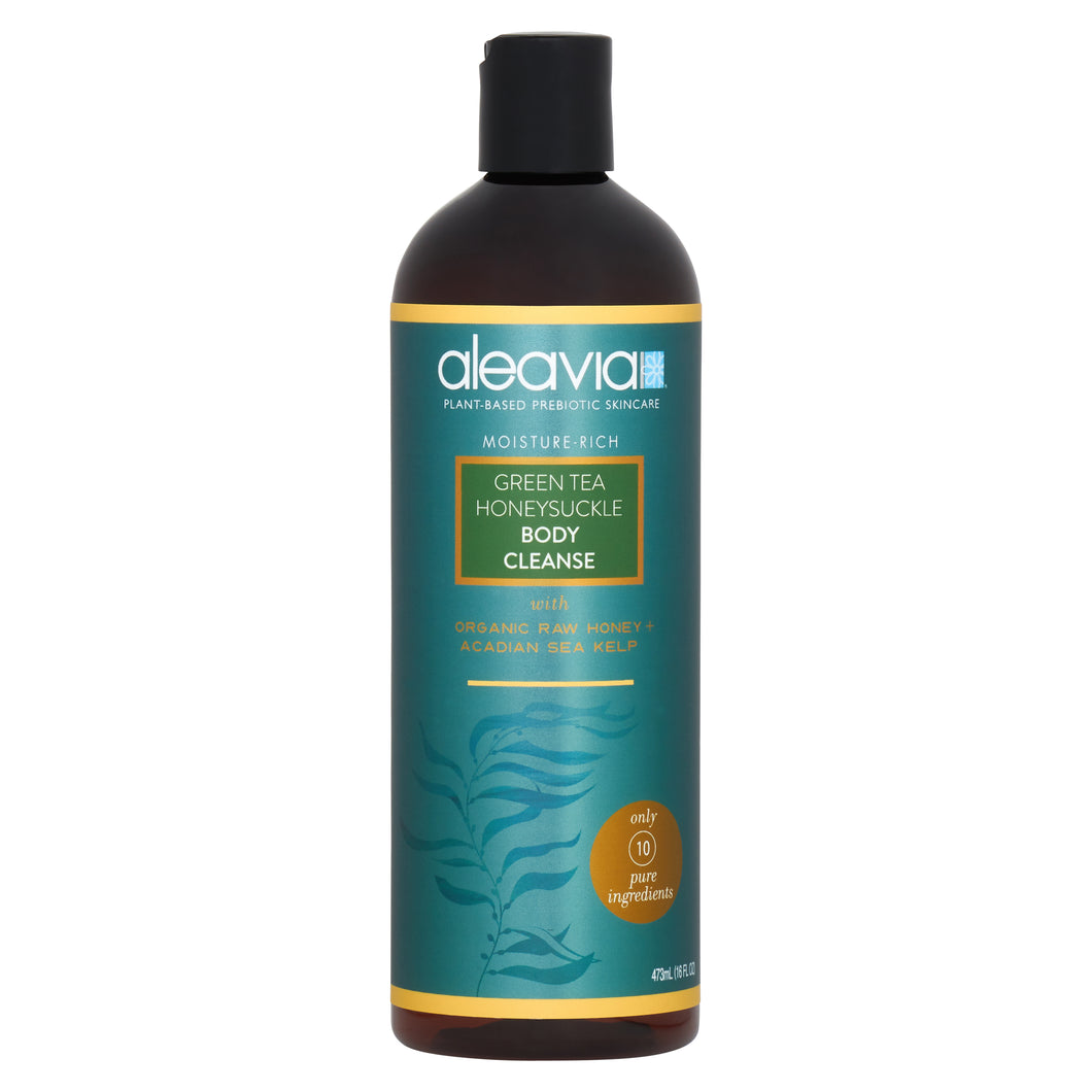Aleavia Green Tea Honeysuckle body wash bottle