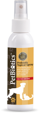 Bottle of petbiotics prebiotic topical spray for dogs